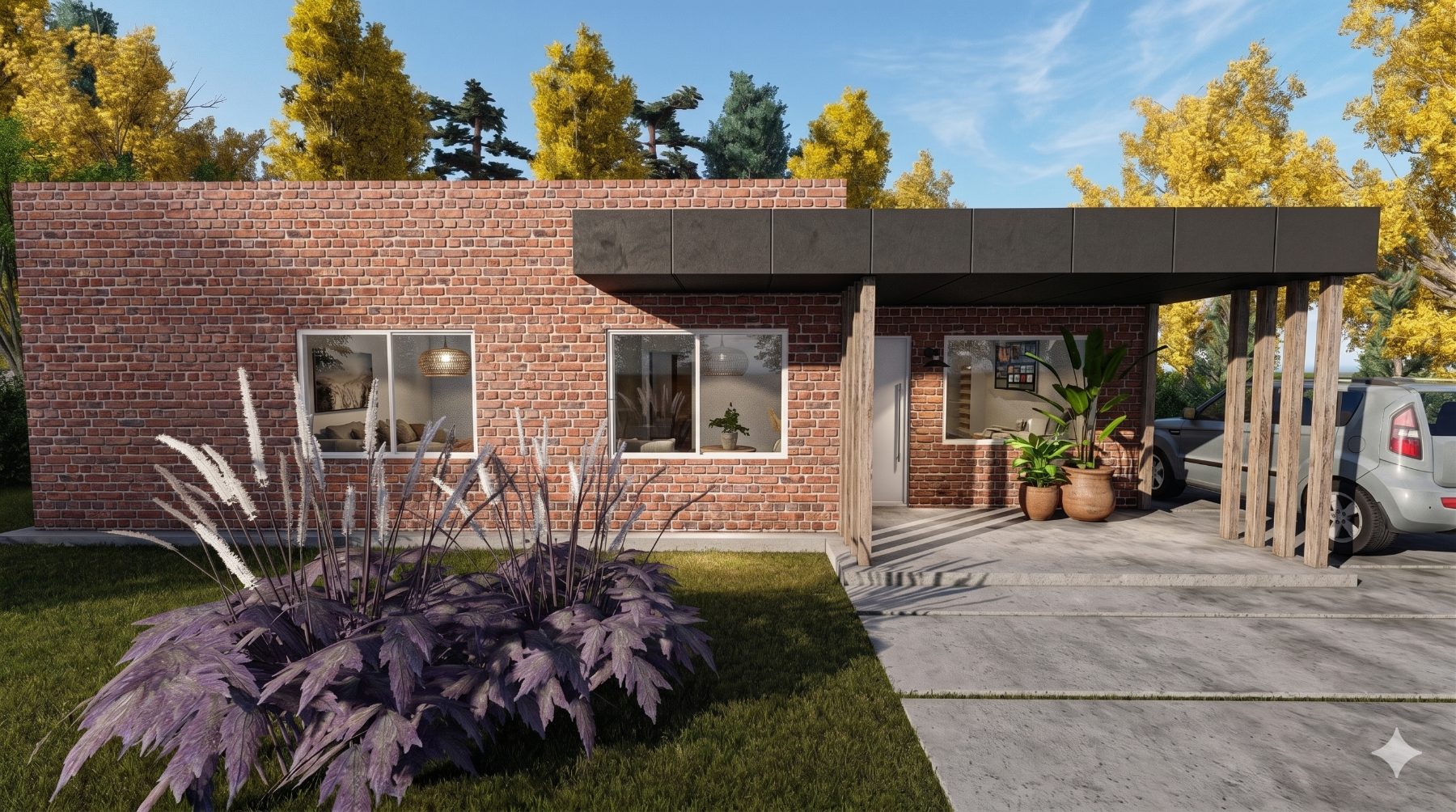 Render frontal del Modelo Lago Puelo